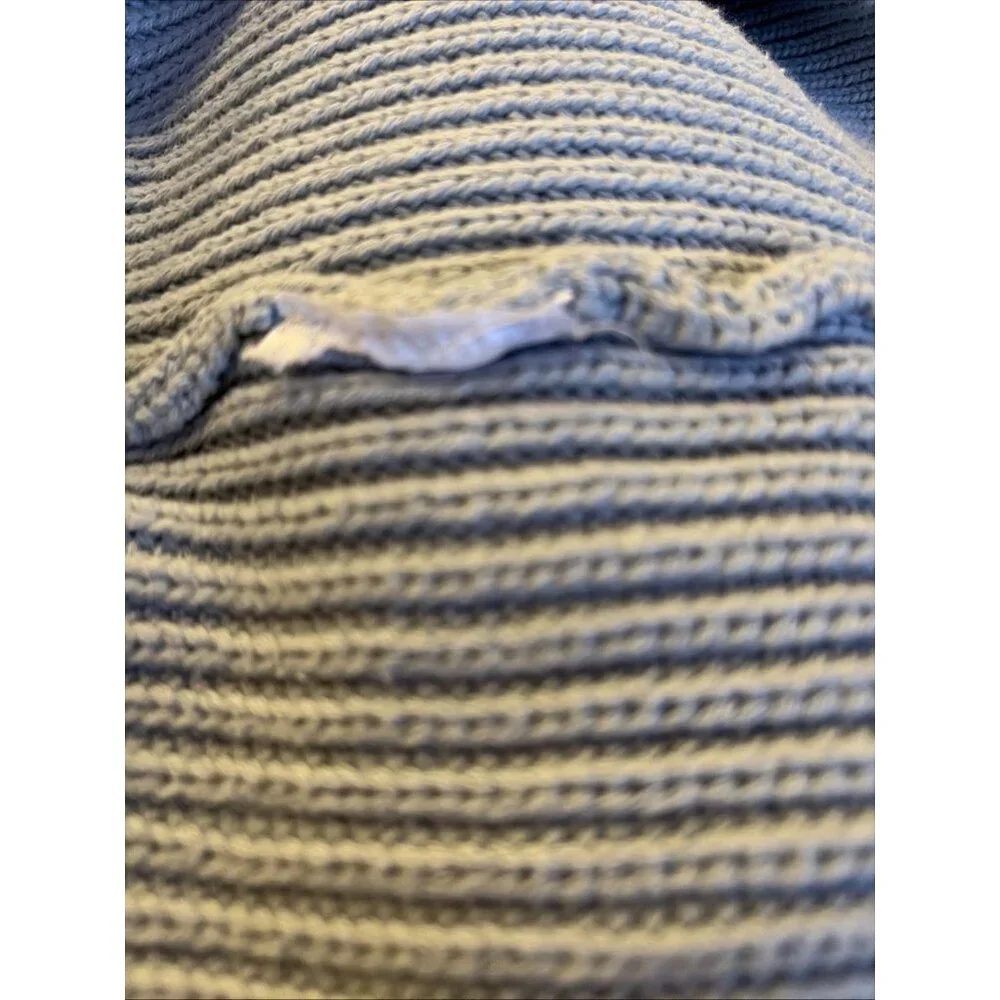 Quince Womens 100% Organic Cotton Fisherman V-Neck Sweater Sz L Sky Blue Classic - Picture 7 of 7